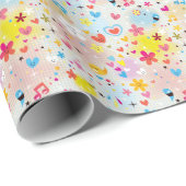 leuk cartoon-patroon cadeaupapier (Rol Hoek)