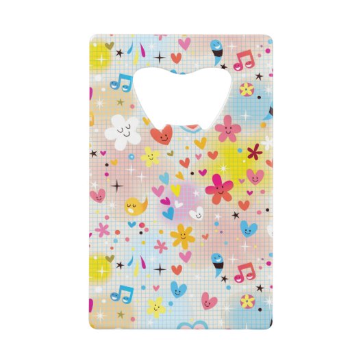 leuk cartoon-patroon creditkaart flessenopener (Voorkant)