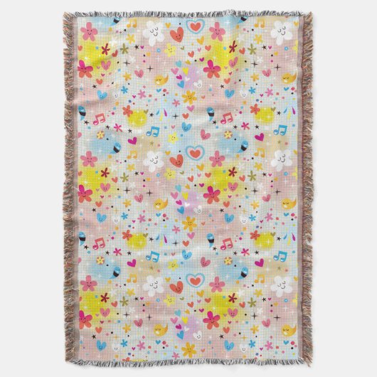 leuk cartoon-patroon deken (Voorkant Verticaal)