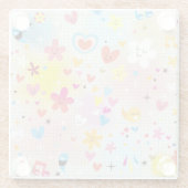 leuk cartoon-patroon glazen onderzetter (Achterkant)