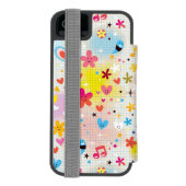 leuk cartoon-patroon incipio iPhone portemonnee hoesje (Agenda Achterkant)