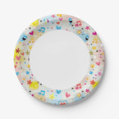 leuk cartoon-patroon papieren bordje (Voorkant)