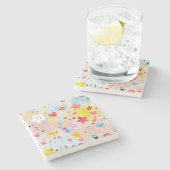 leuk cartoon-patroon stenen onderzetter (Zijkant)