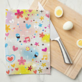 leuk cartoon-patroon theedoek (Quarter Fold)