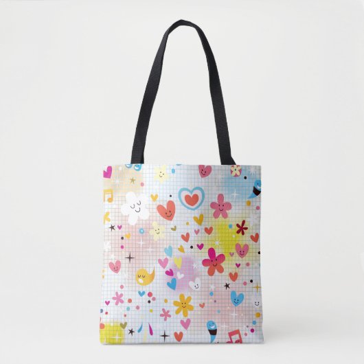 leuk cartoon-patroon tote bag (Voorkant)