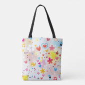 leuk cartoon-patroon tote bag (Achterkant)