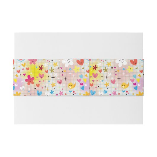 leuk cartoon-patroon uitnodigingen wikkel (Achterkant Voorbeeld)