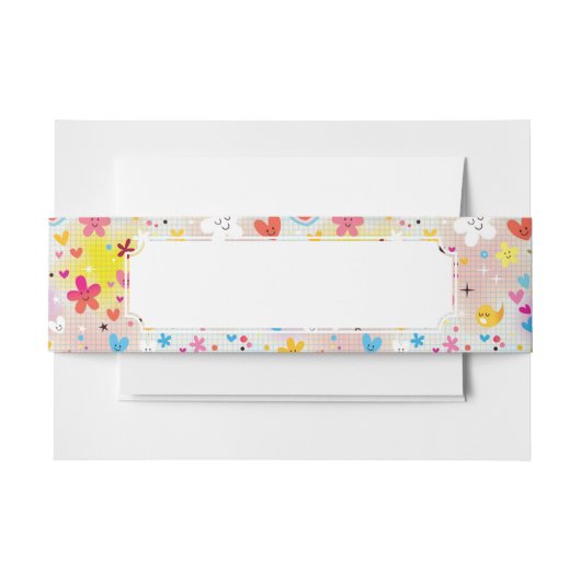 leuk cartoon-patroon uitnodigingen wikkel (Voorkant Voorbeeld)