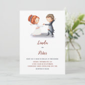 Leuk Casual Eenvoudige bruid bruidegom Unieke brui Kaart (Staand voorkant)