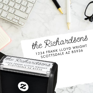 Leuk Casual Script Return Address Zelfinkting Stam Zelfinktende Stempel