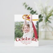 Leuk Celibrate aangepaste tekst fotosjabloon Briefkaart (Staand voorkant)