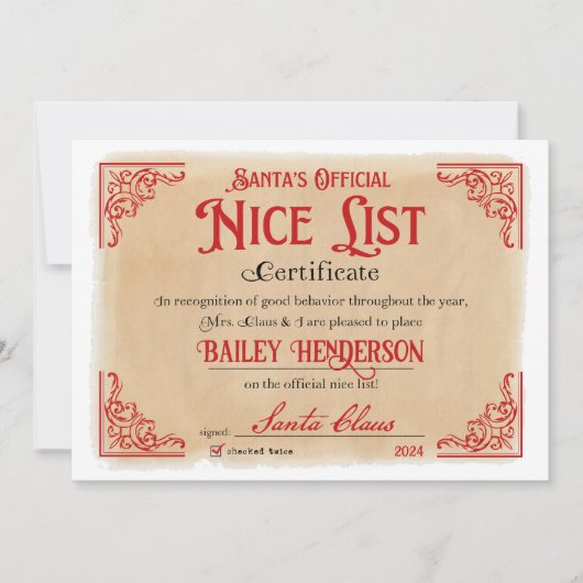 leuk Certificaat Santa Magical Kaart (Voorkant)