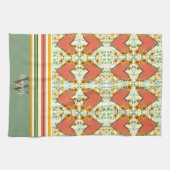 Leuk Chic Floral Stijlvol Hart Custom Initiaal Naa Theedoek (Horizontaal)