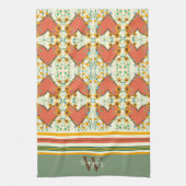 Leuk Chic Floral Stijlvol Hart Custom Initiaal Naa Theedoek (Verticaal)