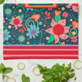 Leuk Chic Modern Floral Positive Vibes Only Quote Theedoek (Gevouwen)