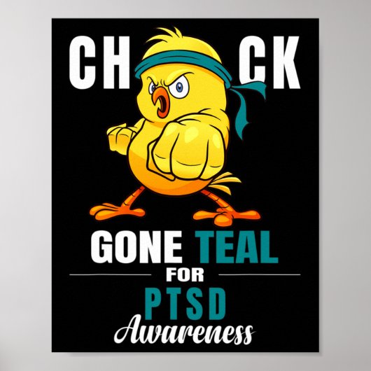 Leuk Chick Gone Blauwgroen Lint Kip Warrior PTSS A Poster (Voorkant)