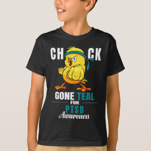 Leuk Chick Gone Blauwgroen Lint Kip Warrior PTSS A T-shirt