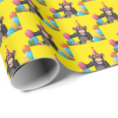 Leuk Chimpanzee Kind Wild Oerwoud Verjaardagsfeest Cadeaupapier (Rol Hoek)
