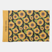 Leuk chique Gepersonaliseerd zonnebloem bloempatro Theedoek (Horizontaal)