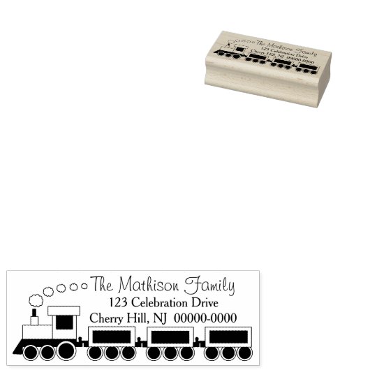 Leuk Choo Choo trein retour adres Rubberstempel (Gestempeld)