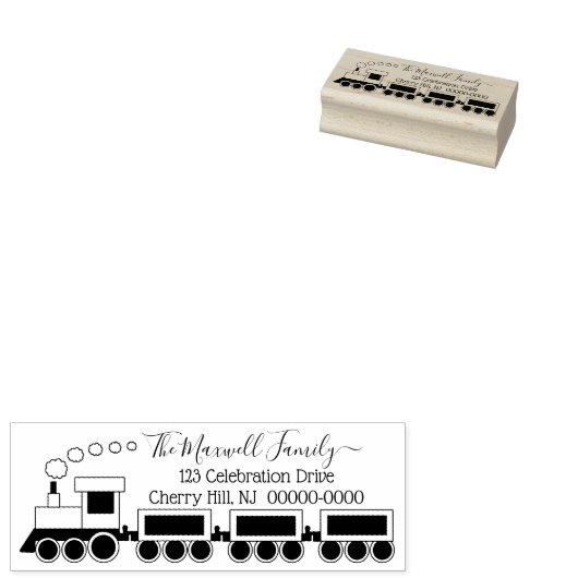 Leuk Choo Choo trein retour adres Rubberstempel (Gestempeld)