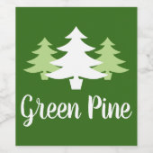 leuk CHRISTMAS TREE silhouet | Wijn Etiket (Enkel label)