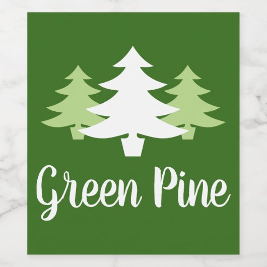 leuk CHRISTMAS TREE silhouet | Wijn Etiket (Enkel label)