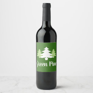 leuk CHRISTMAS TREE silhouet Wijn Etiket
