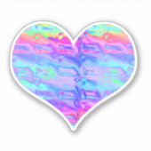 Leuk Chrome Metallic Neon Rainbow Heart Sticker (Voorkant)