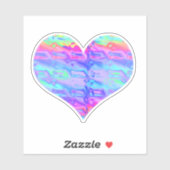 Leuk Chrome Metallic Neon Rainbow Heart Sticker (Vel)