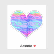 Leuk Chrome Metallic Neon Rainbow Heart