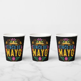 Leuk Cinco de Mayo Mexicaans Pet, kleurrijke bloem Papieren Bekers
