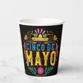 Leuk Cinco de Mayo Mexicaans Pet, kleurrijke bloem Papieren Bekers