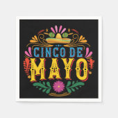 Leuk Cinco de Mayo Mexicaans Pet, kleurrijke bloem Servet (Voorkant)