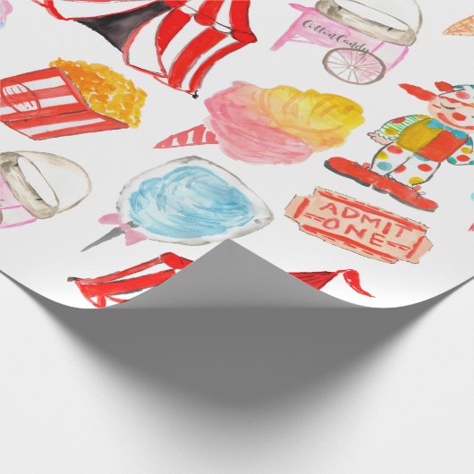 Leuk Circus Carnaval Festival Kinderen Kinder Fees Cadeaupapier (Hoek)