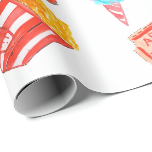 Leuk Circus Carnaval Festival Kinderen Kinder Fees Cadeaupapier (Rol Hoek)