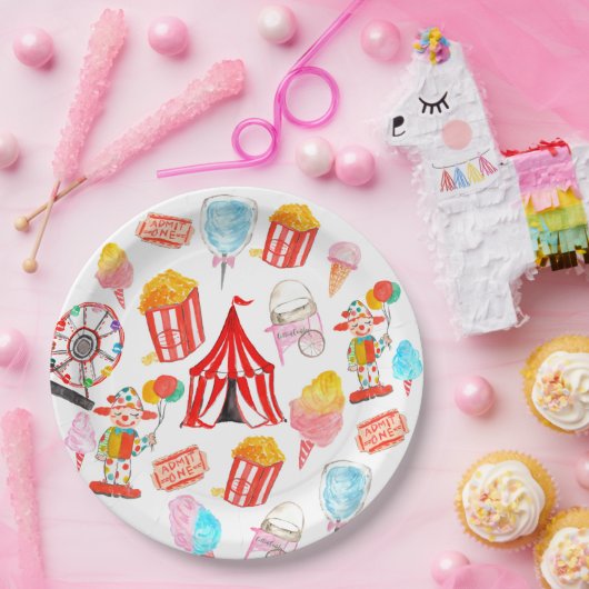 Leuk Circus Carnaval Festival Kinderen Kinder Fees Papieren Bordje (Feest)