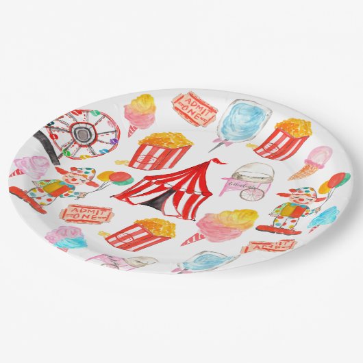 Leuk Circus Carnaval Festival Kinderen Kinder Fees Papieren Bordje (Gekanteld)