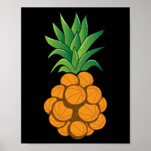 Leuk cool basketbal ananas ontwerp - grafische kun poster