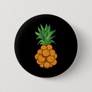 Leuk cool basketbal ananas ontwerp - grafische kun ronde button 5,7 cm