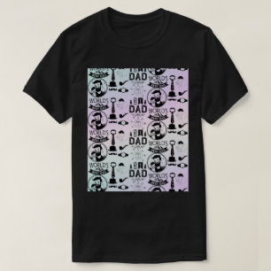 Leuk Cool Beste Papa Multicolour Doodle Patroon On T-shirt