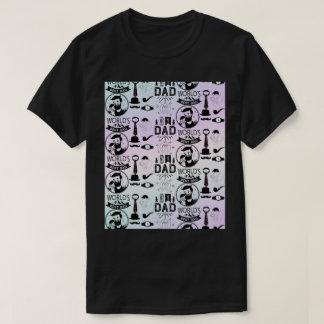 Leuk Cool Beste Papa Multicolour Doodle Patroon On T-shirt