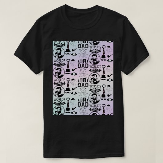Leuk Cool Beste Papa Multicolour Doodle Patroon On T-shirt (Design voorkant)