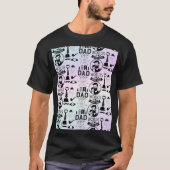 Leuk Cool Beste Papa Multicolour Doodle Patroon On T-shirt (Voorkant)