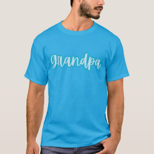 Leuk Cool Blue Text Opa voor Opa Mannen's T-shirt