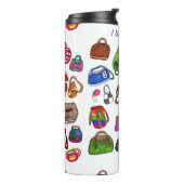 Leuk Cool Mode geïllustreerd portemonneepatroon Thermosbeker (Gedraaid links)