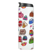 Leuk Cool Mode geïllustreerd portemonneepatroon Thermosbeker (Geroteerd rechts)