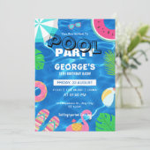 Leuk Cool Pool Party | Zwemverjaardag uitnodiging (Staand voorkant)