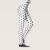 Leuk cool zwart wit polka dots retro patroon leggings (Rechts)