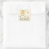 Leuk corgi boek vierkante sticker (Tas)